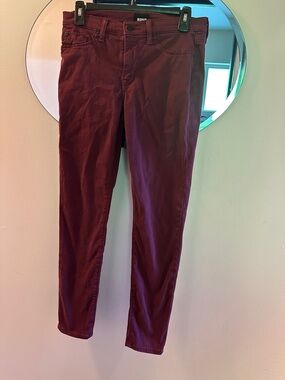Hudson Jeans Burgundy Skinny Jeans Size 27 Mid Rise Stretch Denim